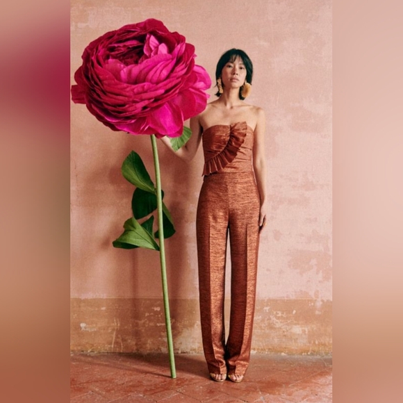 Sezane Pants - Sezane Catherine Trousers Bronze